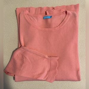 J.McLaughlin Henri Scalloped Lightweight Sweater